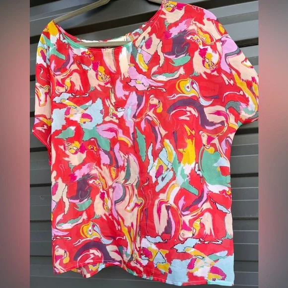 Sheer Perfection! SHALOM (VGUC, No Size) Diaphanous, Colorful "Cover-Up” - Picture 3 of 6